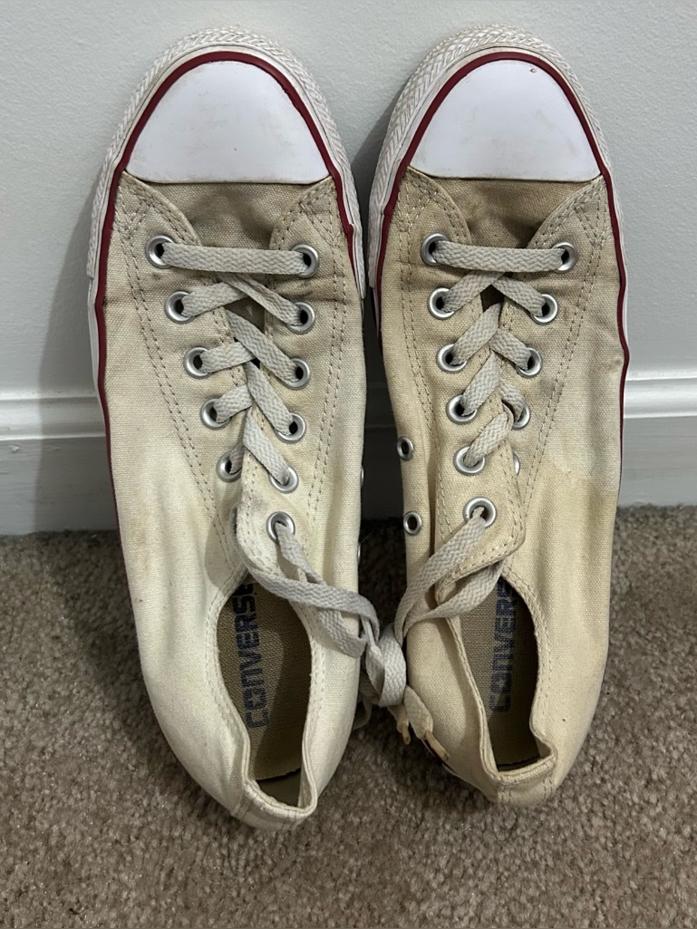 Off-White Canvas Converse Chuck Taylor All Star Low-Top Sneakers Women’s Size 9